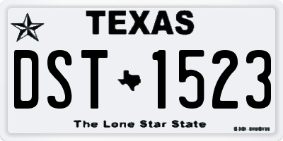 TX license plate DST1523