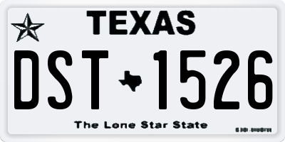 TX license plate DST1526