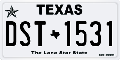 TX license plate DST1531