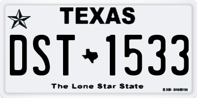 TX license plate DST1533