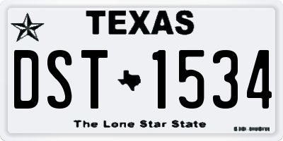 TX license plate DST1534