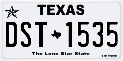 TX license plate DST1535