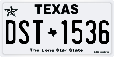 TX license plate DST1536