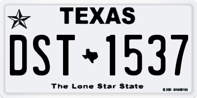 TX license plate DST1537