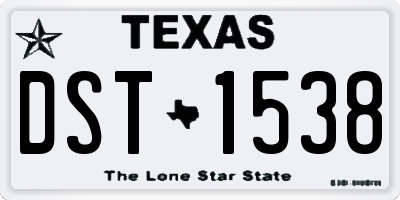 TX license plate DST1538