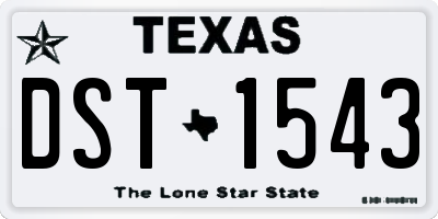 TX license plate DST1543
