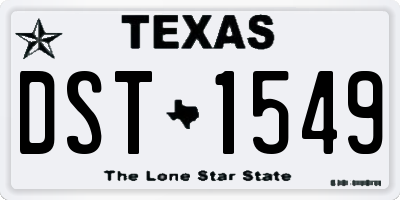 TX license plate DST1549