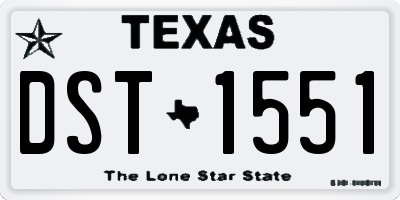 TX license plate DST1551