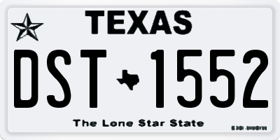 TX license plate DST1552