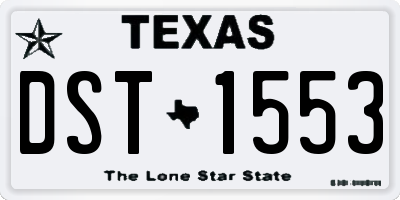 TX license plate DST1553
