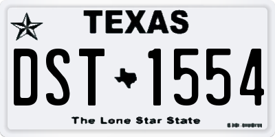 TX license plate DST1554