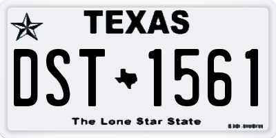 TX license plate DST1561