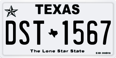 TX license plate DST1567