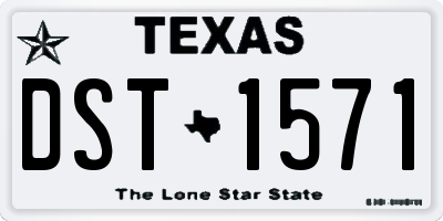 TX license plate DST1571