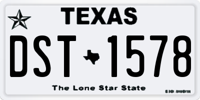 TX license plate DST1578