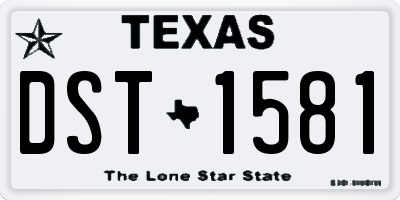 TX license plate DST1581