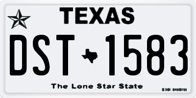 TX license plate DST1583
