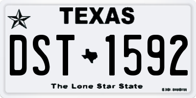 TX license plate DST1592