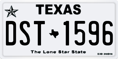 TX license plate DST1596