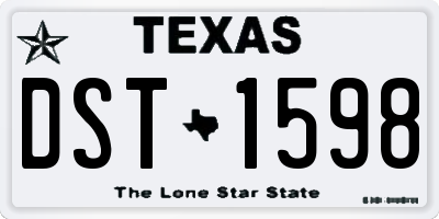 TX license plate DST1598