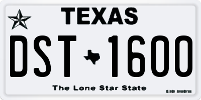 TX license plate DST1600