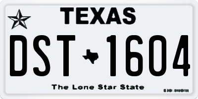 TX license plate DST1604
