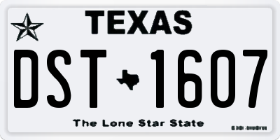 TX license plate DST1607