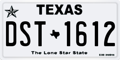 TX license plate DST1612