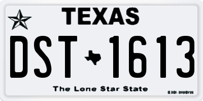 TX license plate DST1613