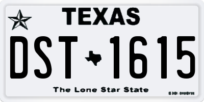 TX license plate DST1615