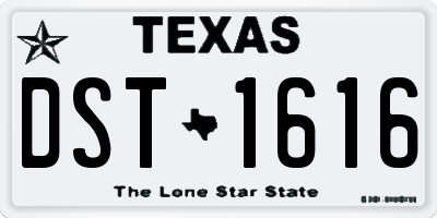 TX license plate DST1616
