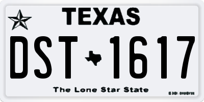 TX license plate DST1617