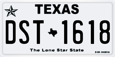TX license plate DST1618