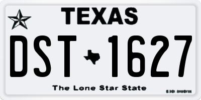 TX license plate DST1627