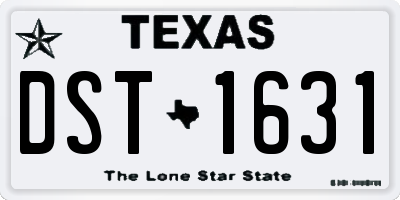 TX license plate DST1631