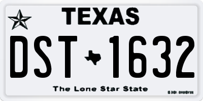 TX license plate DST1632