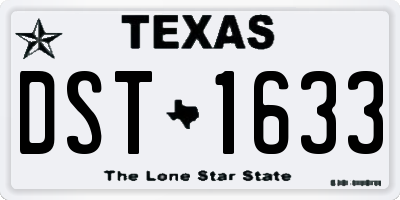 TX license plate DST1633