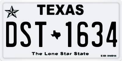 TX license plate DST1634