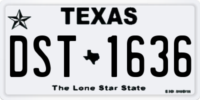 TX license plate DST1636