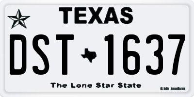 TX license plate DST1637