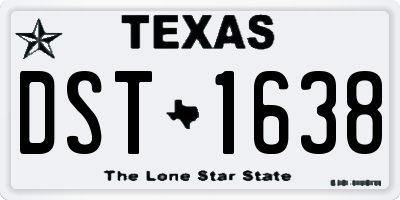 TX license plate DST1638