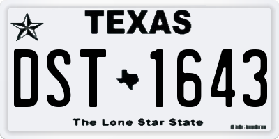 TX license plate DST1643