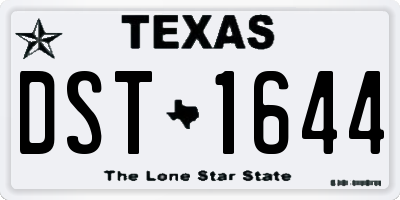 TX license plate DST1644