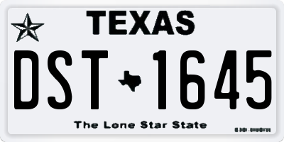 TX license plate DST1645