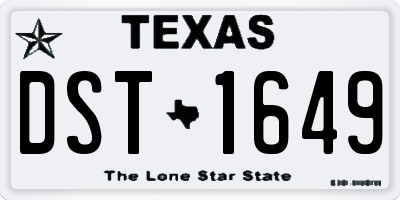 TX license plate DST1649