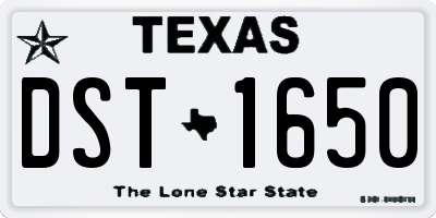 TX license plate DST1650