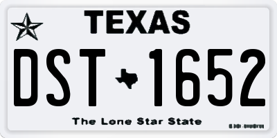 TX license plate DST1652