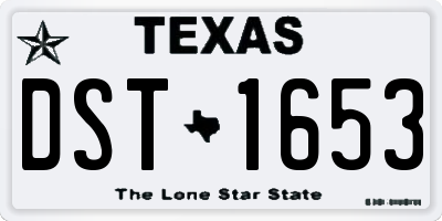 TX license plate DST1653