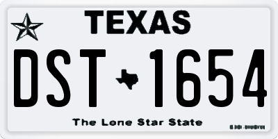 TX license plate DST1654