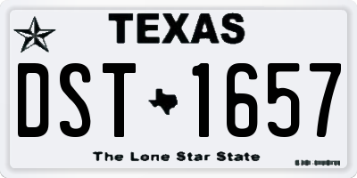 TX license plate DST1657